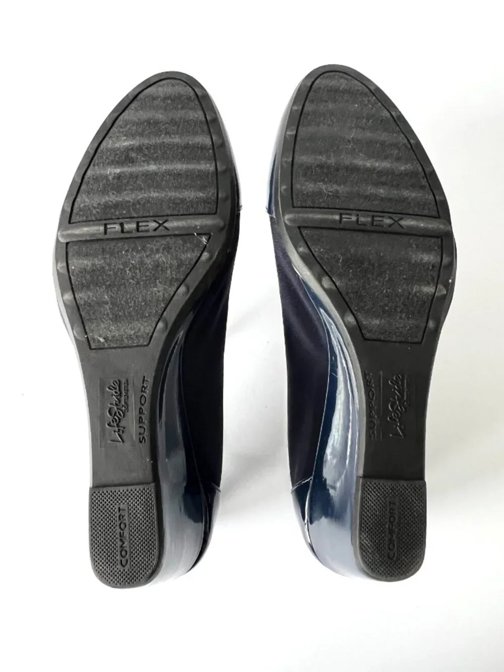 LifeStride Juliana Stretch Cap Toe Wedge Pump, Lux Navy Blue, Size 9, EC